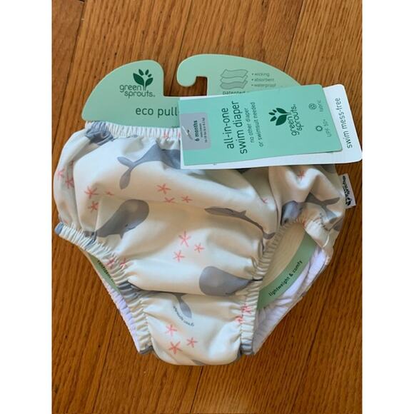 *NWT* Three (3) Green Sprouts All-In-One Swim Diapers  -  6 months - Picture 2 of 7